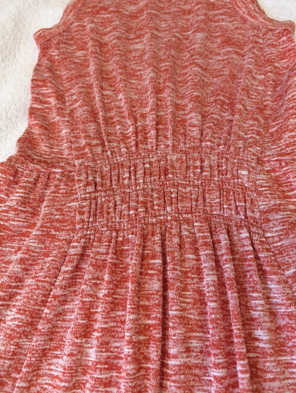 Lou & Grey for LOFT Coral Heather Knit Smocked Tiered Maxi Dress XS - Picture 5 of 9
